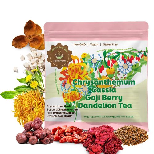 Liver Detox Tea for Women & Men Kidney & Liver Health,Goji Berry, Chrysanthemum, Dandelion, Wolfberry, Cassia Seed Herbel Tea Gifts for Women & Men