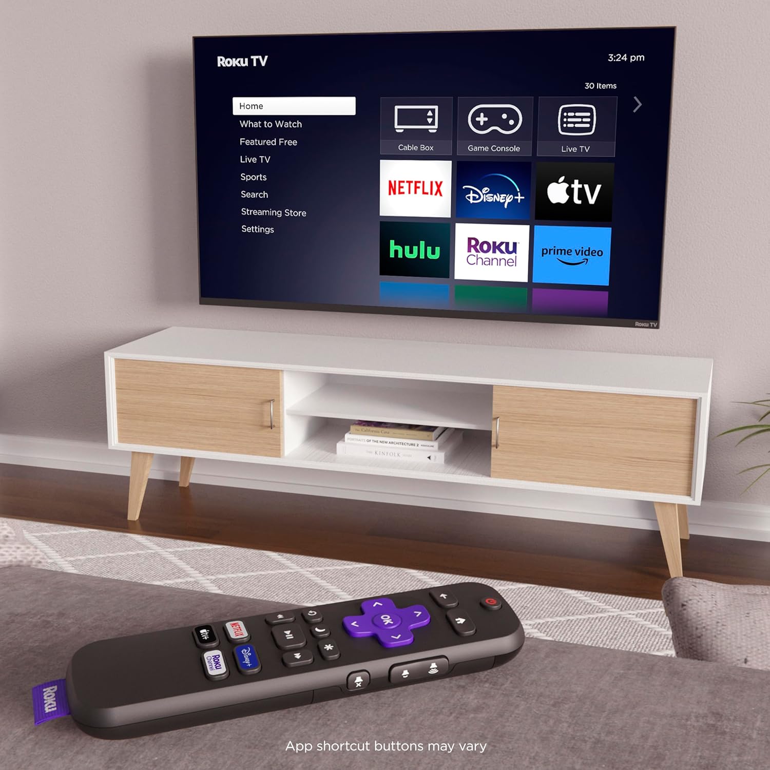 Roku Remote Control - Official Replacement for Roku TV | Easy Setup & Pre-Set App Shortcuts
