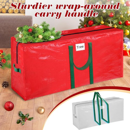 BlessedSeason Christmas Tree Storage Bag - Waterproof 7.5 Ft With 2 Large Tinsel Garland Bags, Reinforced Handles