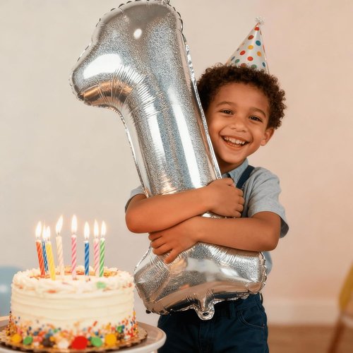 Laser Silver 5 Balloon - 40 Inch Number 5 Balloon for 5th Birthday Decorations | Party Supplies
