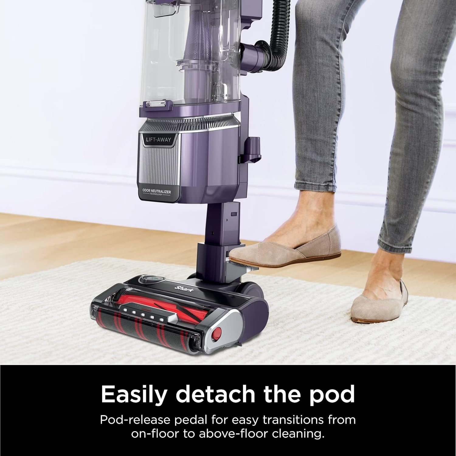 Shark LA701 Rotator Pet Lift-Away Vacuum - DuoClean PowerFins & Odor Neutralizer Technology, Purple (Renewed)