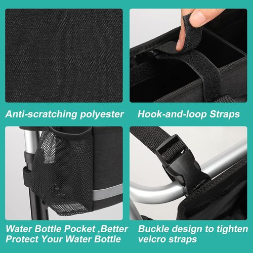 EXLIFBAG Walker Bag - Folding Design with Cup Holder | Essential Accessories for Seniors - Black