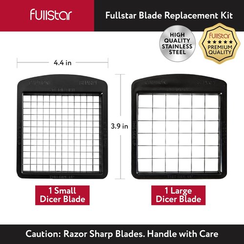 Fullstar Blade Replacement Set - Compatible with Select Fullstar Chopper Models - 2-Piece Insert Set for Large & Small Dice - 3.9 x 4.4 Inches