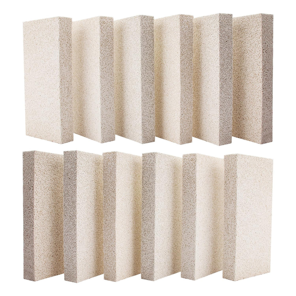 12 Pieces Insulating Fire Brick for Ovens, Kilns, Blacksmith, Fireplaces, Forges 9" x 4.5" x 1.25" 2300F Rated Insulating Fire Bricks