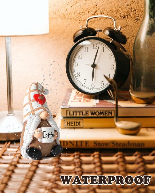iStatue Hand-Painted Resin Swedish Coffee Gnome Figurine - Charming Bar Decor for Coffee Lovers