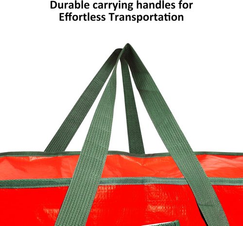 FUCDTEFC Christmas Tree Storage Bag - Heavy Duty 9 Ft Waterproof Container with Reinforced Handles & Dual Zippers (Red)