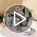 Victoria Rose Ceramic 4-Piece Bathroom Accessory Set - Multicolour