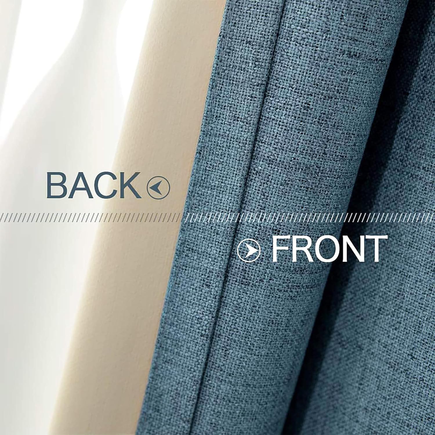 MIULEE Blackout Curtains - 100% Thermal Insulated Linen Texture Drapes | Dusty Blue, 52x96 Inch (2 Panels)