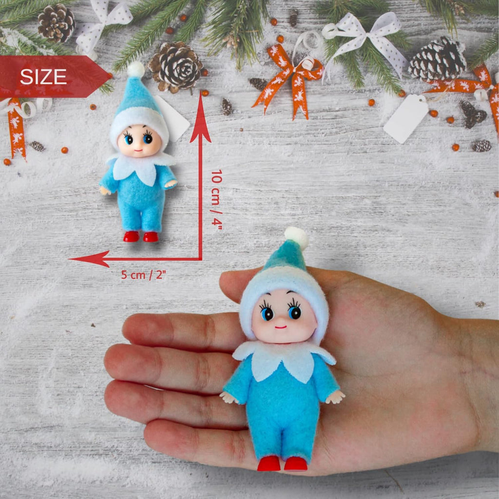 Skiennix Christmas Baby Elf Doll - Adorable Blue Jumpsuit for Holiday Cheer