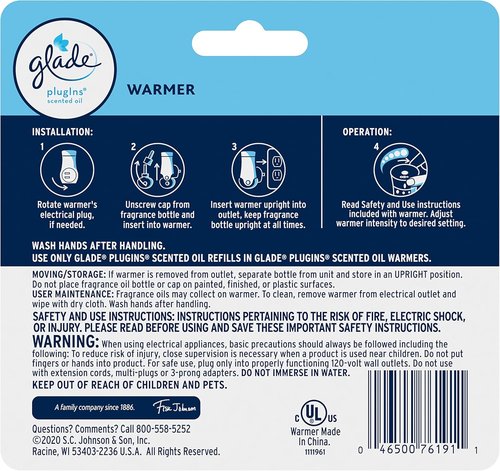 Glade PlugIns Air Freshener Warmer - Scented Essential Oils for Home & Bathroom | 70 Days of Freshness, 2 Count