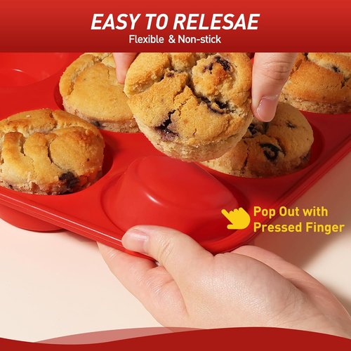 **Socisen Silicone Mini Muffin Pan - 24 Cups with Metal Reinforced Frame | Perfect for Cupcakes & Cheesecakes**