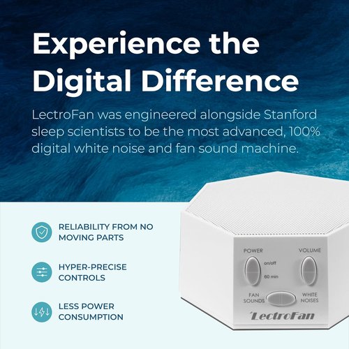 Adaptive Sound Technologies LectroFan Classic White Noise Machine - Compact Sleep Aid with 20 Non-Looping Sounds for Travel & Home