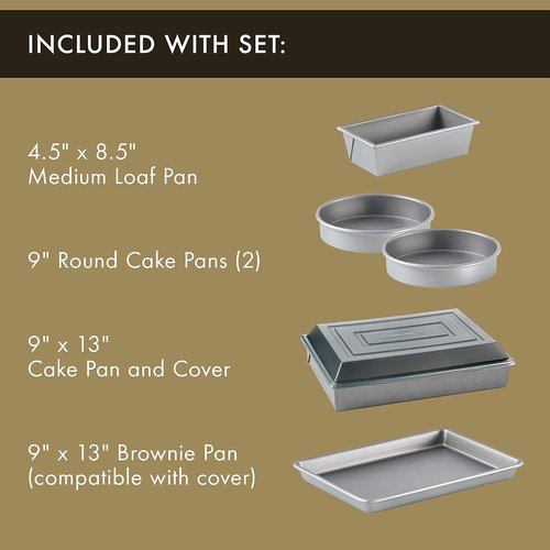 Calphalon 10-Piece Nonstick Bakeware Set - Versatile Baking Essentials | Dishwasher Safe Silver