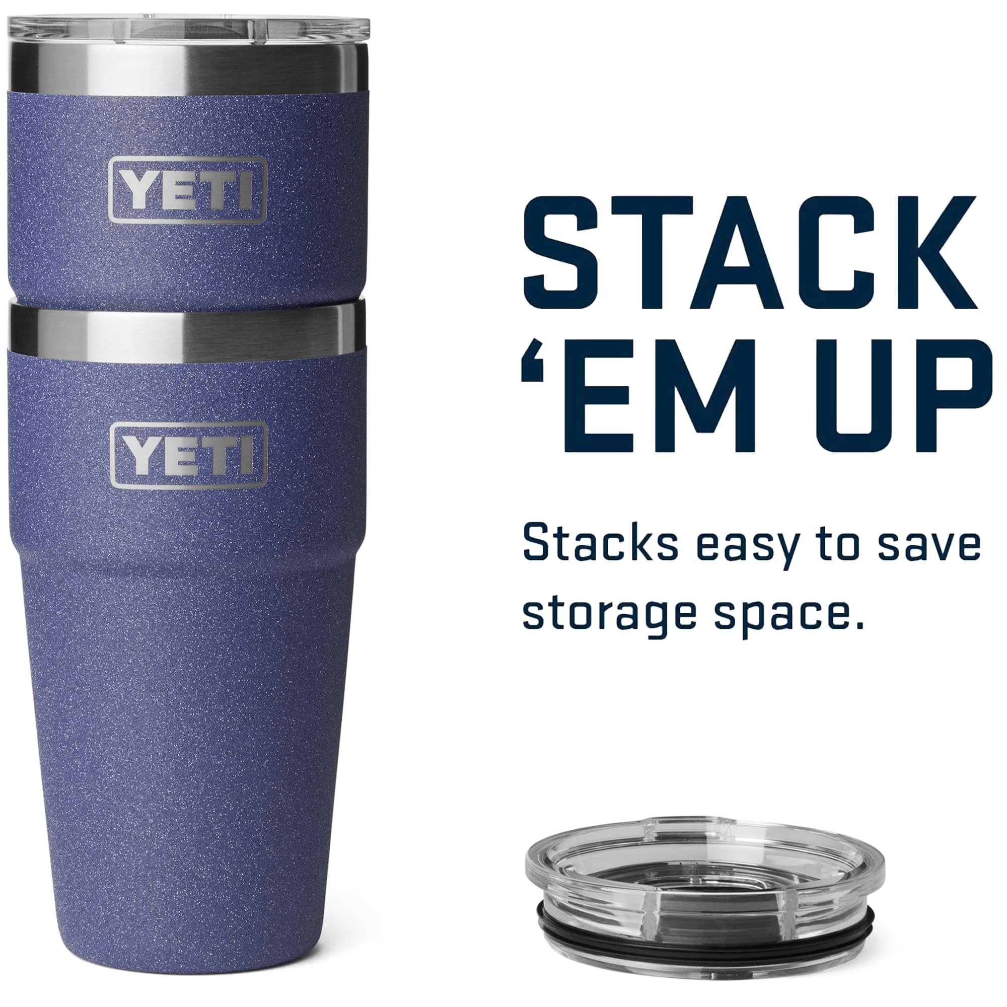 YETI Rambler 20 oz Stackable Tumbler, Stainless Steel, Vacuum Insulated with MagSlider Lid, Moon Dust