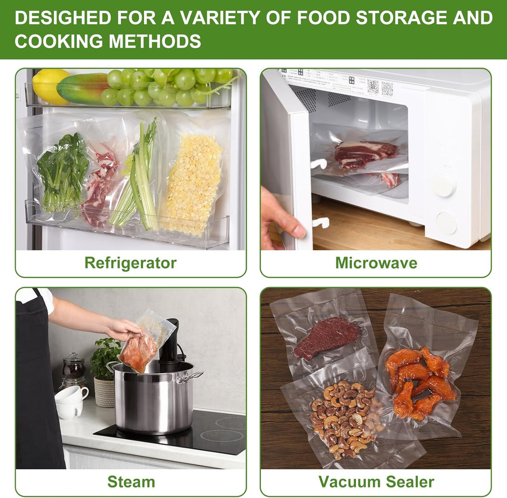 Moretoes Vacuum Sealer Bags - 6 Rolls 8" x 20' | BPA-Free Food Storage Bags for Sous Vide & Meal Prep
