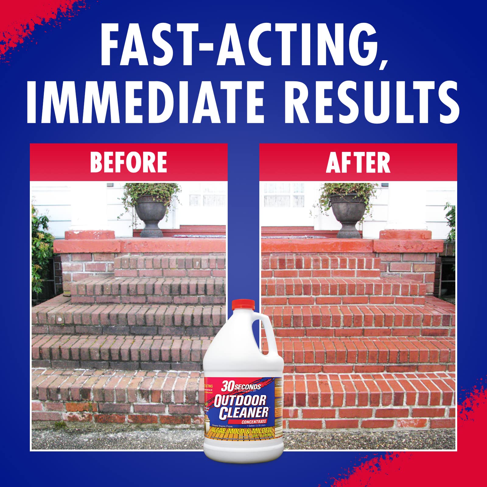 30 SECONDS Outdoor Mold & Mildew Stain Remover | Concentrate | 128 fl. oz. & Outdoor Cleaner 1 Gallon Pump Sprayer Bundle