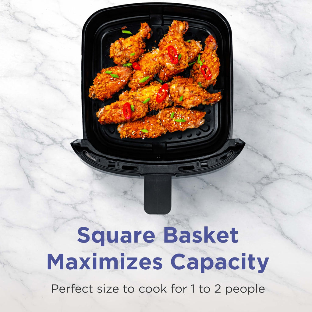 MAGNAVOX HOME 2.6-Quart Electric Air Fryer, Adjustable Temperature, Touch Panel Control, One-Touch Cook Functions, and 360° Rapid Cooking, 1000 Watt Power by Culinary Chef
