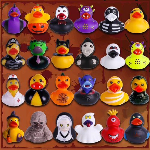 Intever Advent Calendar 2025 - Horror Rubber Duckies - 24 Days of Spooky Fun | Collectible Holiday Gift for All Ages