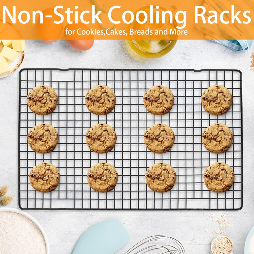 Tebery Heavy Duty Wire Cooking Rack - 2 Pack Nonstick Baking & Cooling Grid, 16" x 10" for Roasting & Grilling