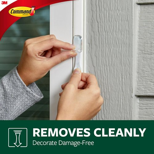 Command Outdoor Rope Light Clips - 12 Hooks & 16 Damage-Free Strips for Holiday Decor | Weather-Resistant Wall Clips