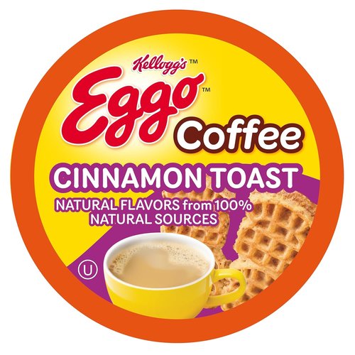 Eggo Beverages Cinnamon Toast Waffle Coffee Pods - Fair Trade Certified, 40 Count | Perfect for Keurig K-Cup Brewers