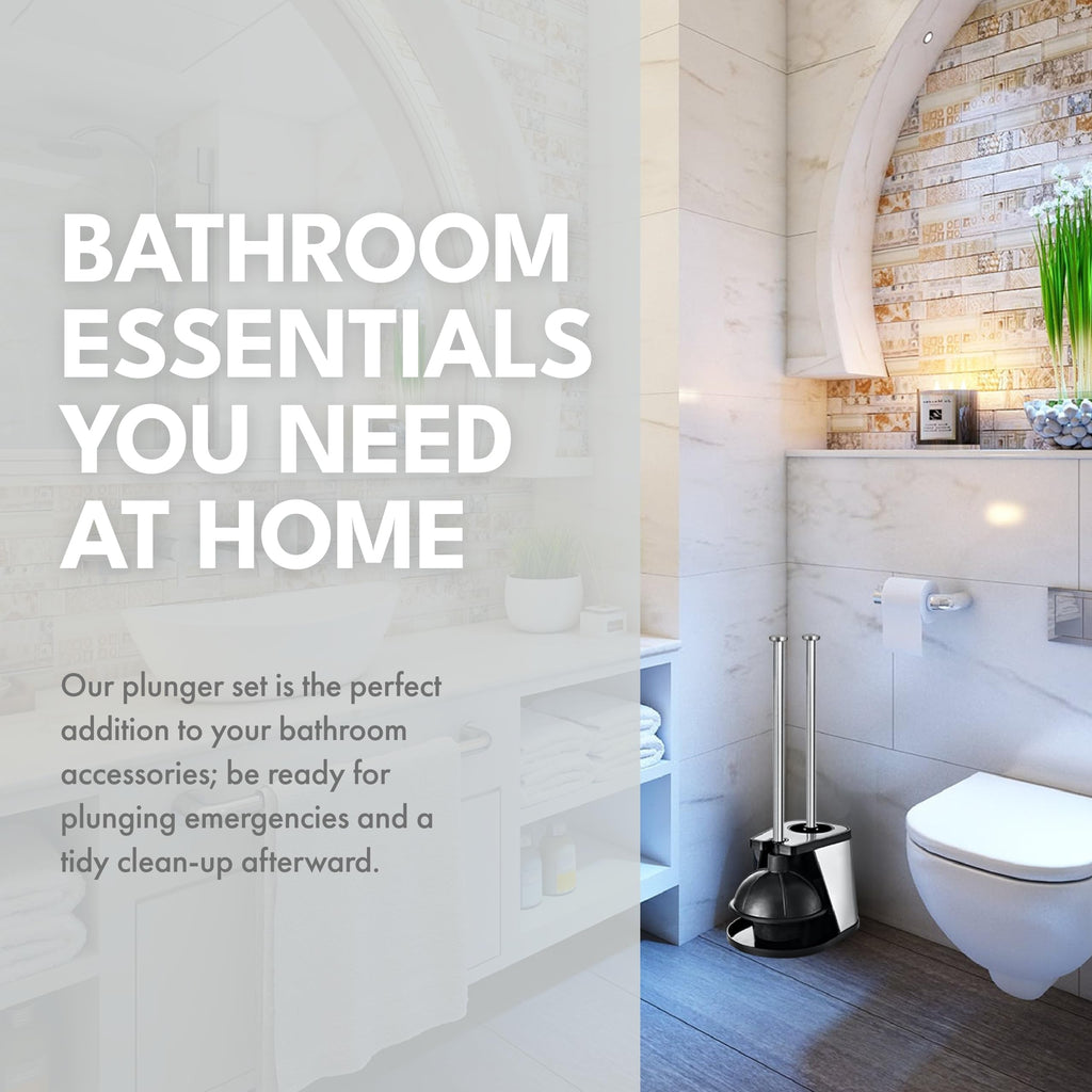 ToiletTree Products Modern Deluxe Freestanding Toilet Brush and Plunger Combo 2 Pack