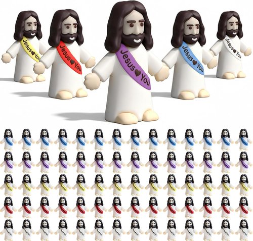 Little Jesus | 25 PCS Mini Jesus Figurines - Original Design Religious Party Favors & Baptism Gifts