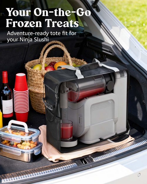 BS-VOG Carrying Bag for Ninja Slushie Machine FS301 & FS300, Portable Travel Tote Storage Bag with Front-Opening Design for Frozen Drink Maker, Thick Padded Protector for Machine Accessories