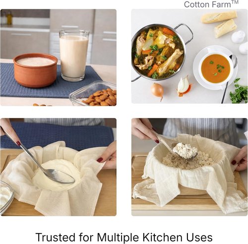 Farm Grade 100 XL Cheese Cloth by Cotton | 100% Unbleached, Reusable Straining & Cooking Cloth - 36x36 Inch