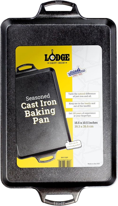 Lodge Cast Iron Baking Pan - Durable Non-Stick Design | Perfect for Baking & Roasting