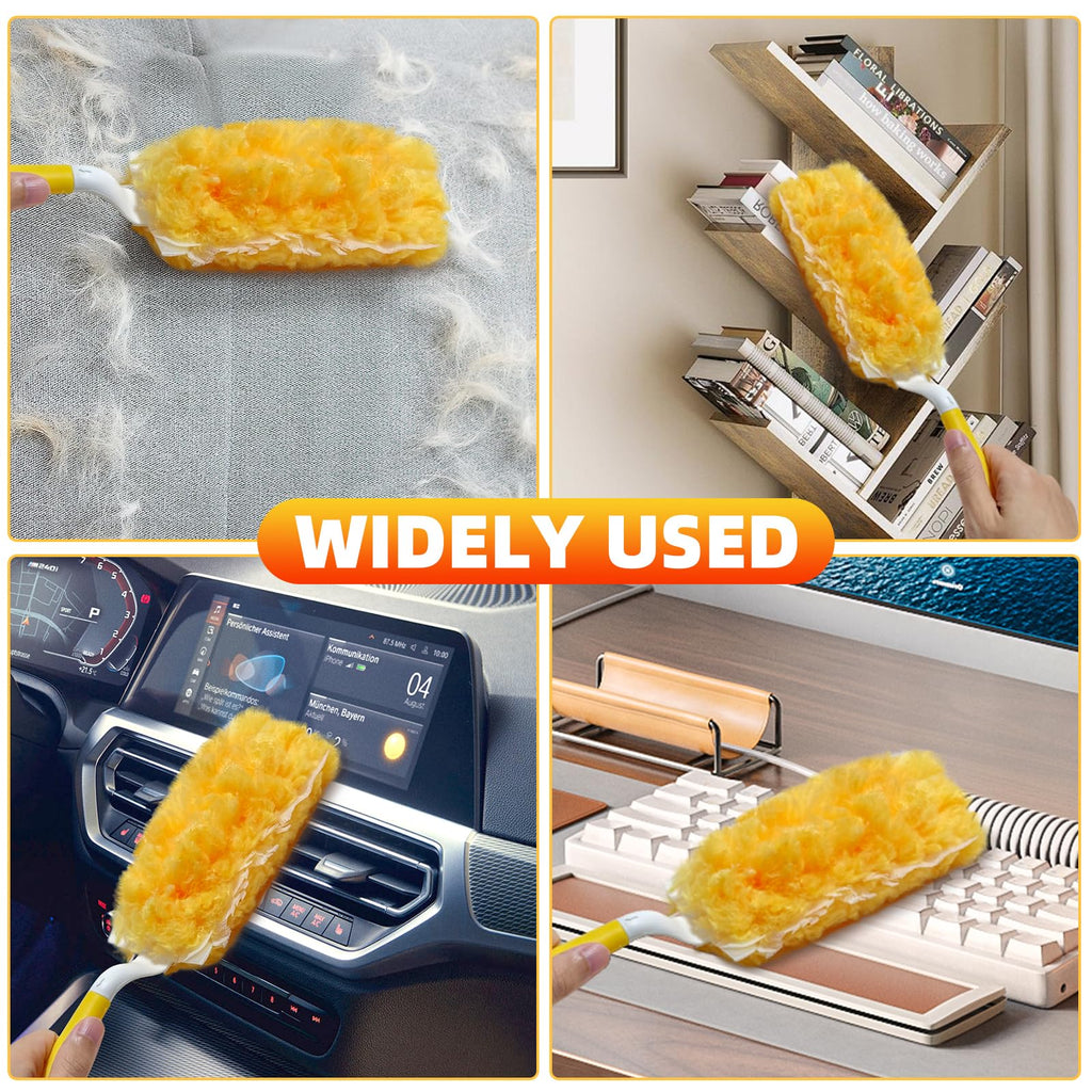 30 Count Duster Refills Compatible with Swiffer Handle, Multi-Surface Duster Refills with 1 Handle, 360° Dusters with 5X Microfibers for Home, Electronics, Office, Furniture, Blinds Cleaning