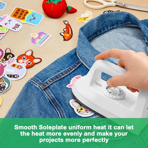 Mini Iron for Crafts and Travel - Electric Heat Press Machine for Quilting and Sewing (White) - 6.49 x 3.74 x 2.6 Inches