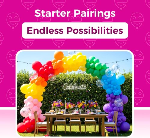 Bezente 36-Inch Giant Rainbow Balloons - 8 Pack Jumbo Multicolor Latex for Parties & Celebrations