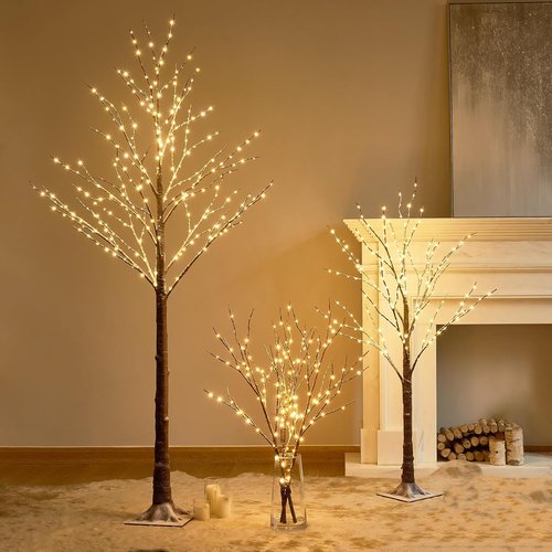 LITBLOOM 6FT Lighted Flocked Christmas Tree - 330 LED Fairy Lights for Indoor/Outdoor Holiday Decor