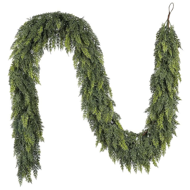 2 x 9FT Cedar Garland – Real-Touch Greenery for Mantle Decor (Variation of THIS listing: 2+9FT)