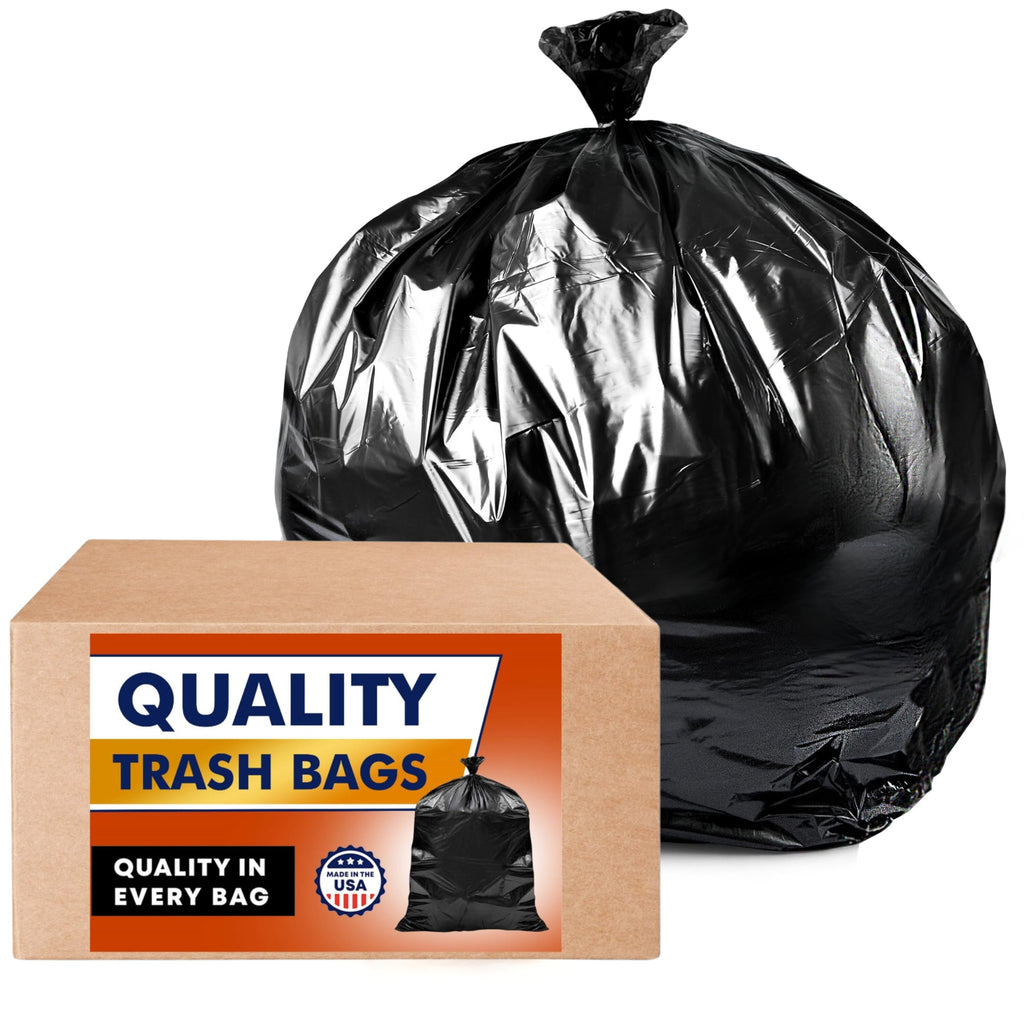 Tasker Contractor Garbage Bags 55 Gallon, 3 Mil Black Contractor Garbage Bag (50 Bags w/Ties) Large 55 Gallon Trash Bags Heavy Duty Liners, Extra Large Trash Liners for Construction, Industrial Bag