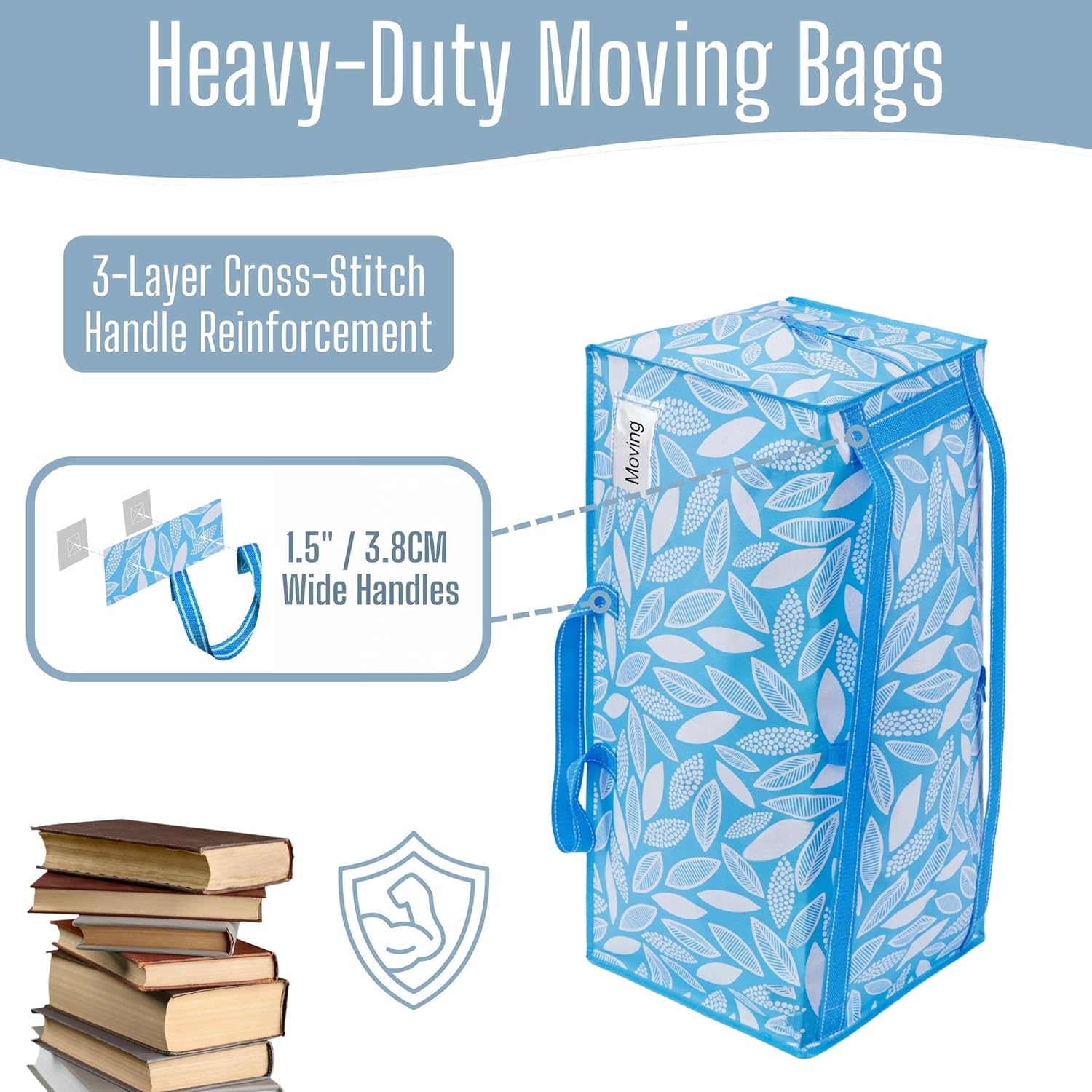 VENO Heavy Duty Moving Bags - 8 Pack Extra Large with Backpack Straps & Zippers for College Dorm Essentials