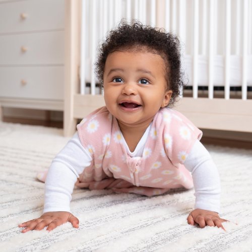 HALO Sleepsack, Micro-Fleece Wearable Blanket, Swaddle Transition Sleeping Bag, TOG 1.0, Daisy, Medium, 9-12 Months