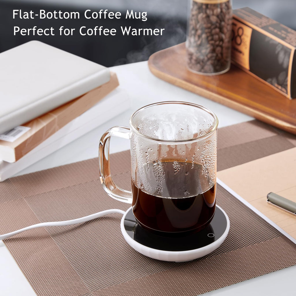 BWODYAY Glass Coffee Mugs, 20 oz Ice Coffee Cups Set of 4, Large Clear Tea Cups, Glass Mugs with Handles for Hot Beverages, Glass Cups for Latte, Cappuccino, and Tea