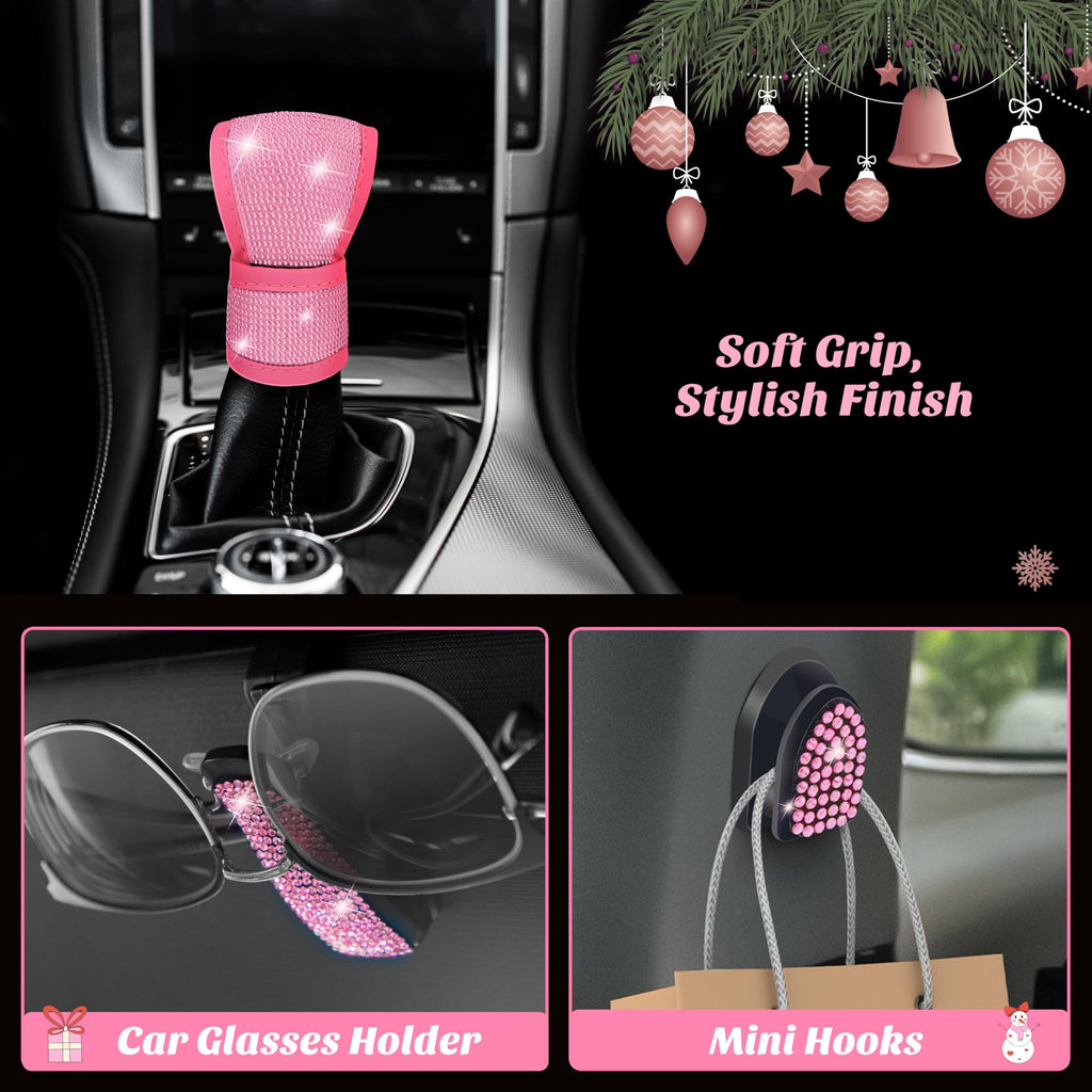 Pink Car Accessories Advent Calendar 2025 for Women - 24 Days of Pink Gift Set, Christmas Countdown Calendar with Sparkly Interior Décor, Luxury Holiday Gifts for Wife, Girlfriend, Mom, Coworker