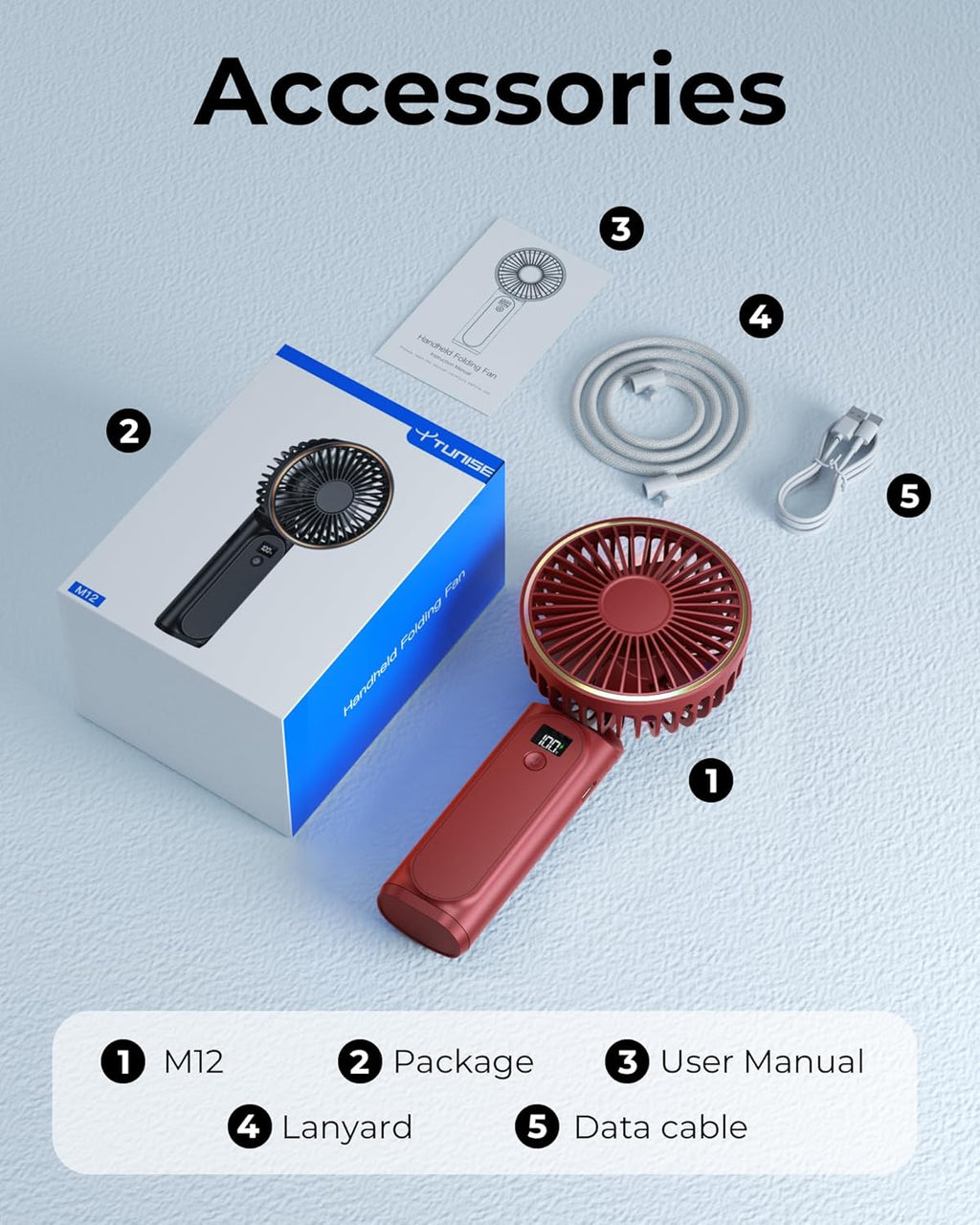 Skiennix Portable Handheld Fan - 4000mAh Battery, 6 Speed Wind, Adjustable 180° | USB Rechargeable