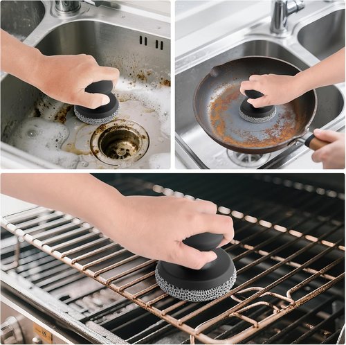 Cast Iron Scrubber | Chainmail Cleaner for Cast Iron Pans & Skillets - 316 Stainless Steel Mesh