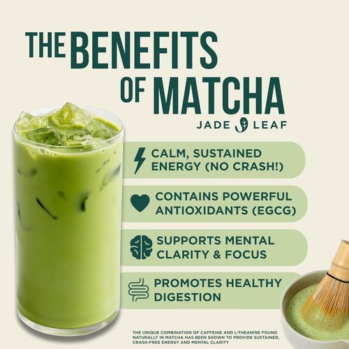 Jade Leaf Matcha Organic Ceremonial Grade Green Tea Powder - 100% Pure Japanese First Harvest | 30g Tin