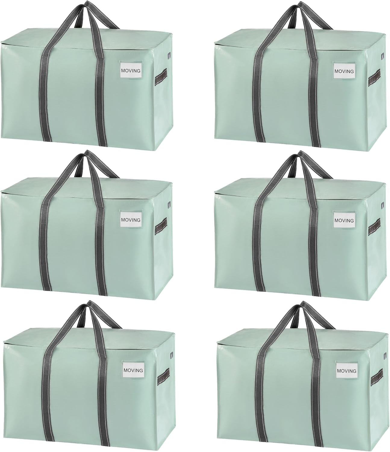 VENO Heavy Duty Moving Bags - Extra Large, Foldable Storage Solution with Reinforced Handles & Strong Zippers | 6 Pack