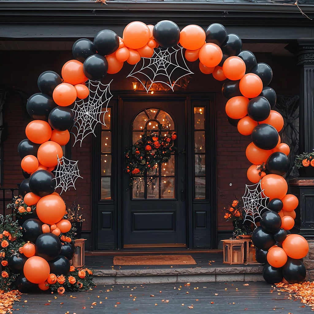 RUBFAC Black Balloons - 135pcs in Various Sizes (5-18 Inch) for Halloween, Birthday & Wedding Decor
