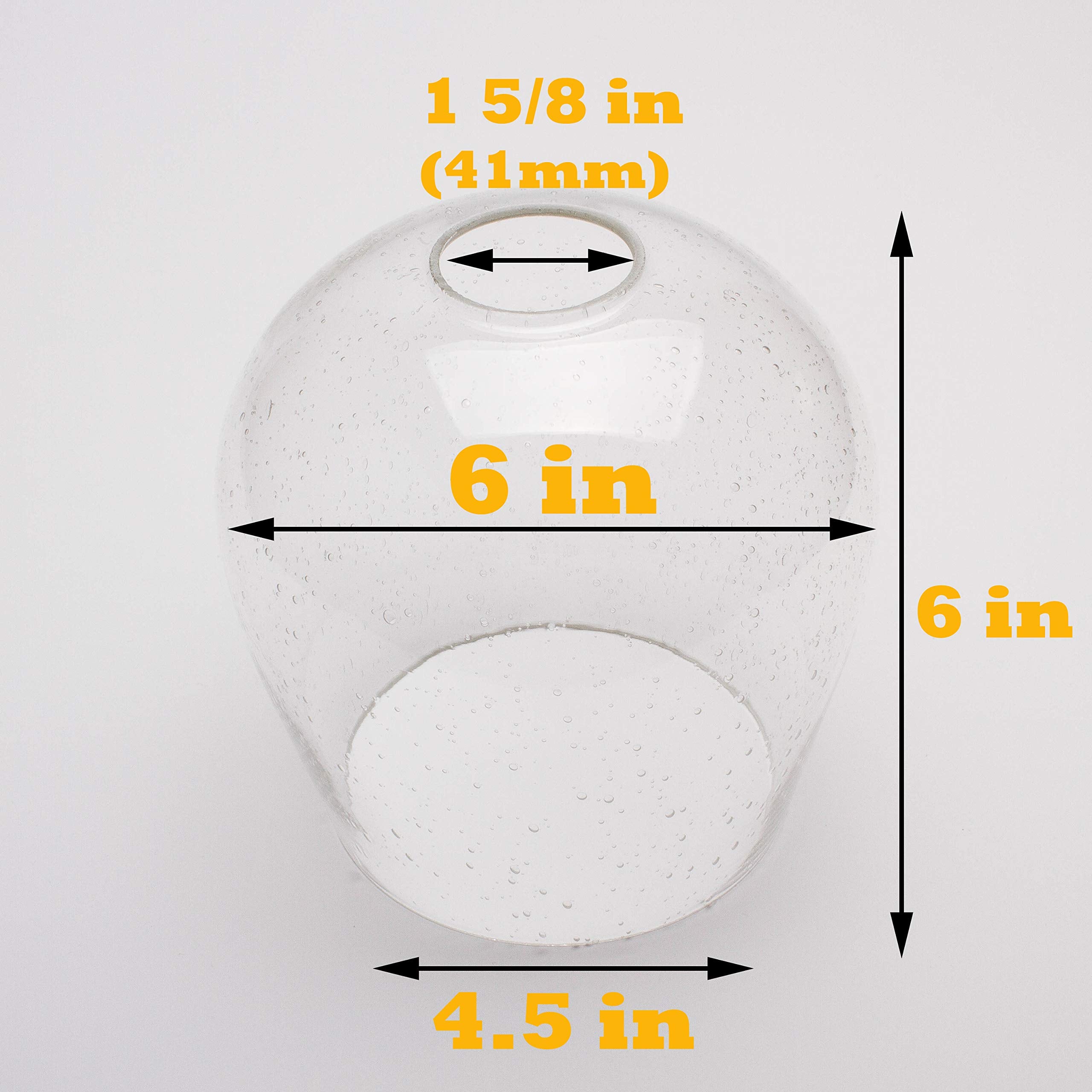 Seeded Bubble Glass Lamp Shade, LEDupdates 3 Pack Oversize Clear Globe Seeded bubble Finish for Light Fixture Glass replacement