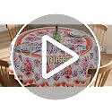 Christmas Cat Round Tablecloth 60 Inch Washable Holiday Kitchen Decor - Variation of THIS listing