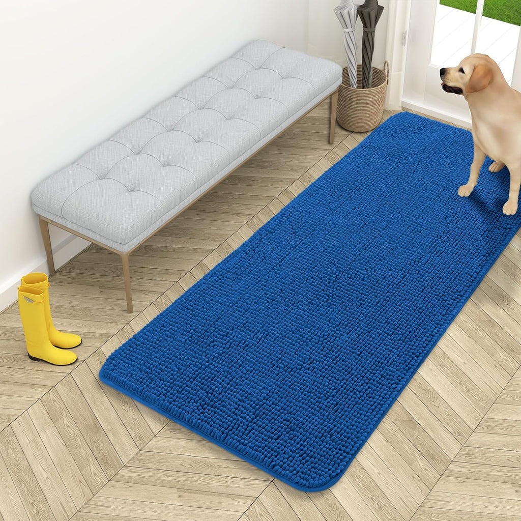 OLANLY Dog Door Mat - Absorbent Non-Slip Mud Mat for Indoor Use | 54x24 Deep Navy Blue