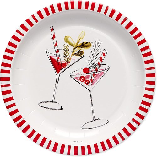 Kathy Davis 36-Count Dessert Plates - 7-Inch Christmas Party Supplies by American Greetings