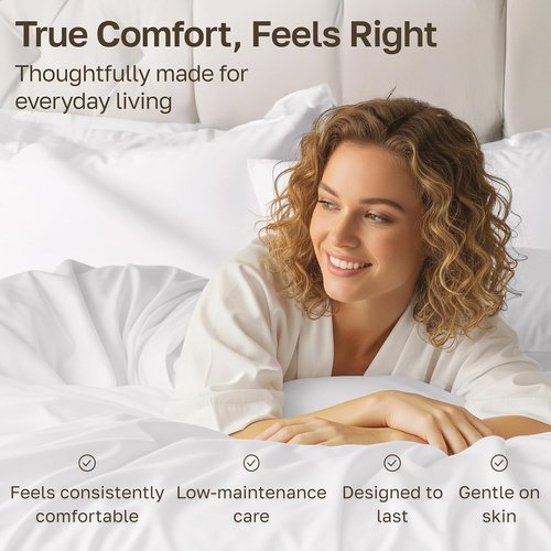 California Design Den Queen Size Sheet Set - 500 Thread Count 100% Cotton Sateen - Deep Pocket White Bedding